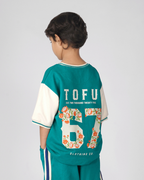 Set of 67 Tshirt and Green Varsity shorts
