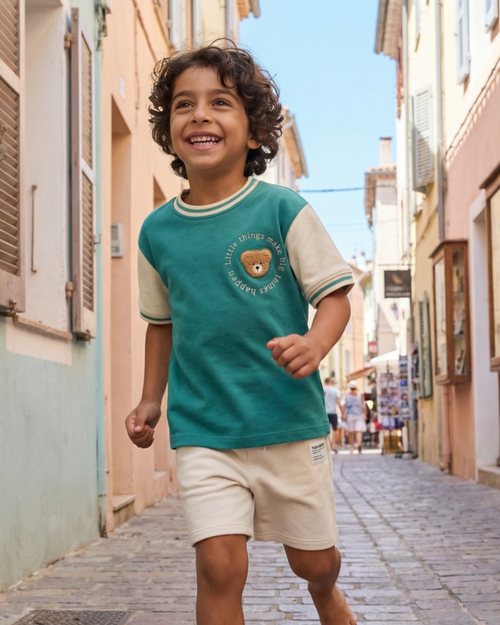 Green and white Tshirt