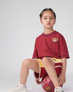 Oversized Peeking Tofu Teddy T-Shirt in Red