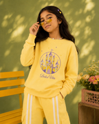 Oversized Embroidered Kids Long Sleeve Sweatshirt in Yellow