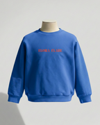 Oversized Back Print Kids Long Sleeve Sweatshirt in Blue