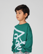 Set of Green Puff Print Full Sleeve T-shirt and Green Cargo Shorts