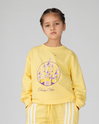 Oversized Embroidered Kids Long Sleeve Sweatshirt in Yellow