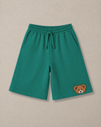 Set of Floral Off-white T-shirt Green Long Shorts