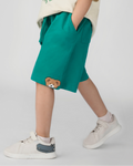 Knee Length Kids Relaxed Fit Shorts in Green