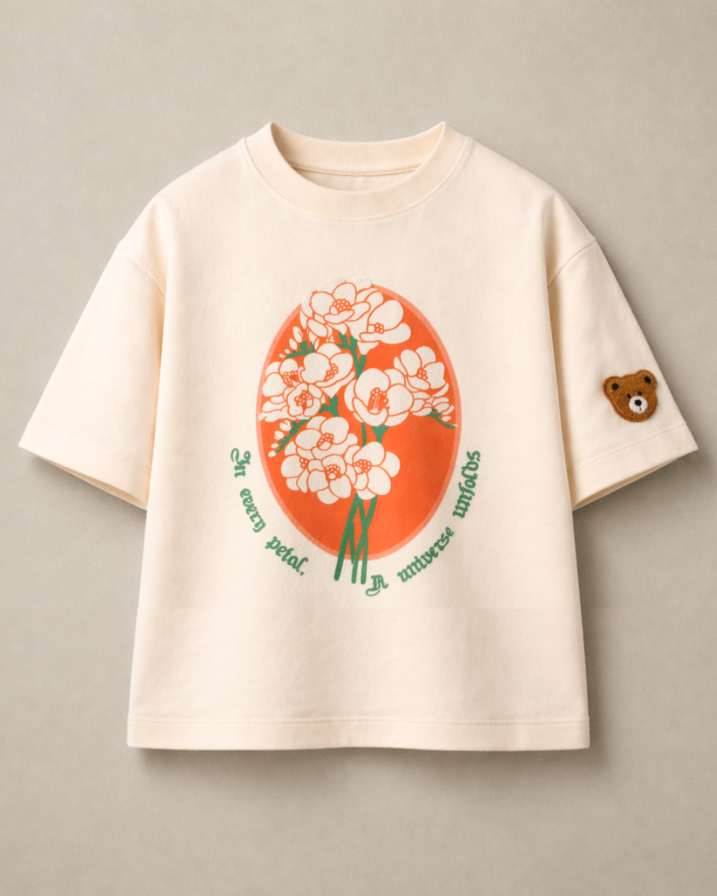 Set of Off White Floral T-shirt and Yellow Cargo Pants