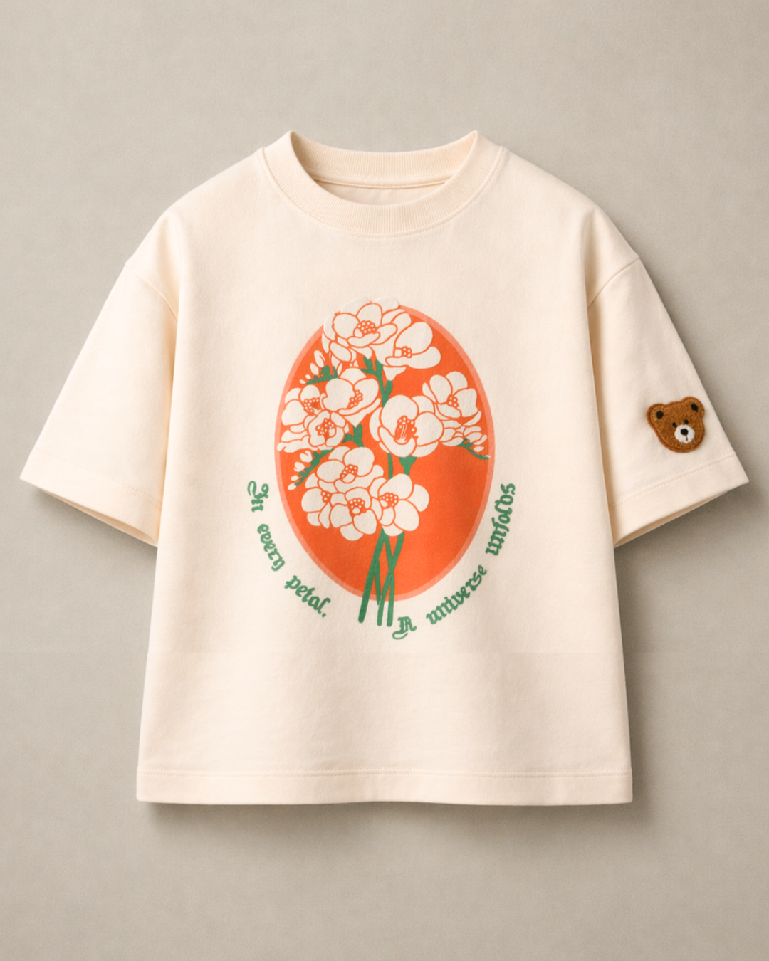 Set of Off White Floral T-shirt and Yellow Cargo Pants