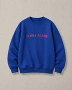 Set of Oversized Back Print Sweatshirt and Cargo Pants for Kids in Blue