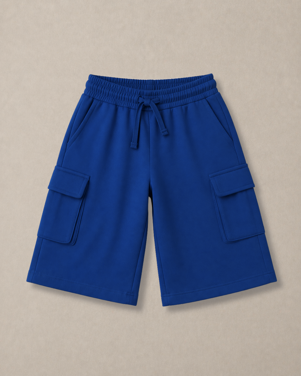 Knee Length Kids Cargo Shorts in Blue