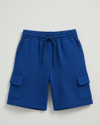 Knee Length Kids Cargo Shorts in Blue