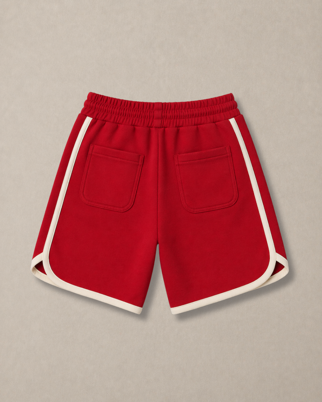 Set of Peeking Tofu Teddy Red T-Shirt and Yellow-Red Varsity Shorts