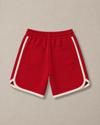 Set of Peeking Tofu Teddy Red T-Shirt and Yellow-Red Varsity Shorts