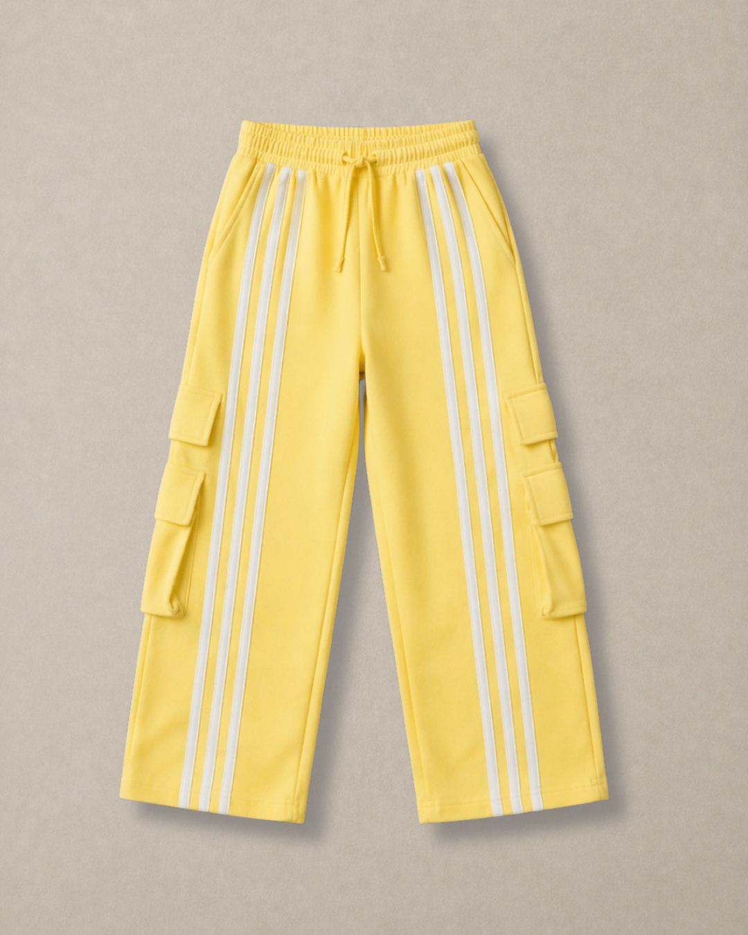 Set of Off White Floral T-shirt and Yellow Cargo Pants
