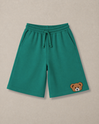 Set of Green Puff Print Full Sleeve T-shirt and Green Cargo Shorts
