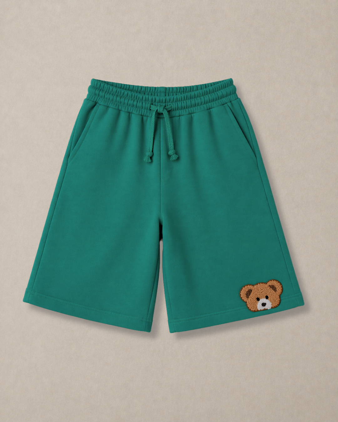 Set of Green Puff Print Full Sleeve T-shirt and Green Cargo Shorts