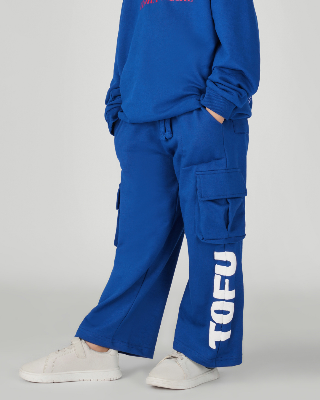 Utility Streetwear Cargo Pants for Kids in Blue