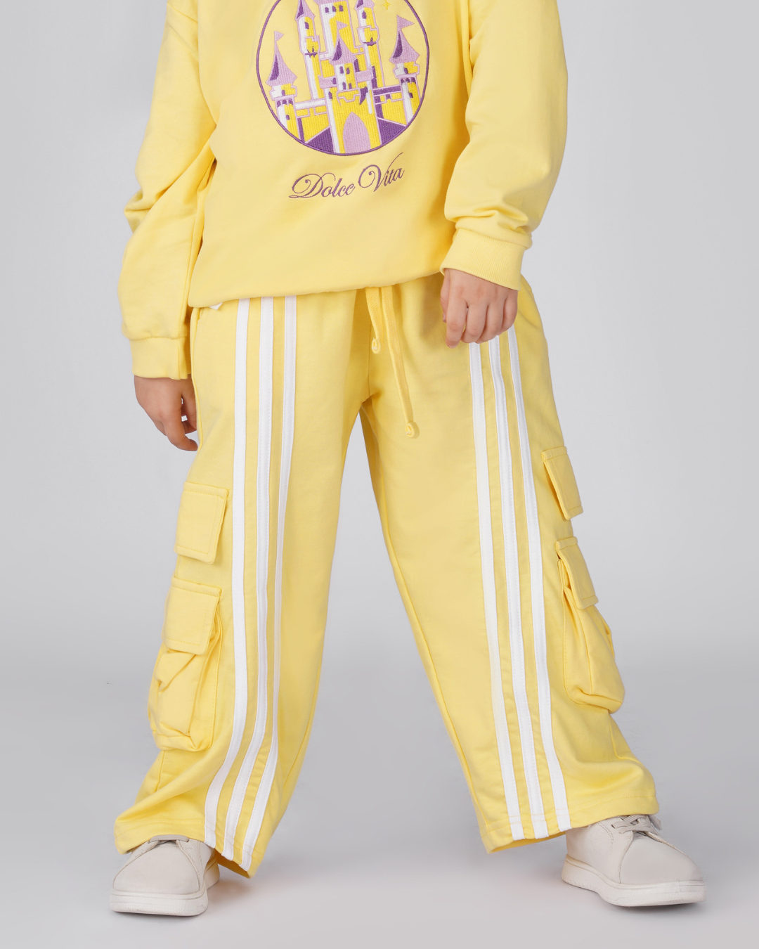 Utility Streetwear Cargo Pants for Kids in Yellow