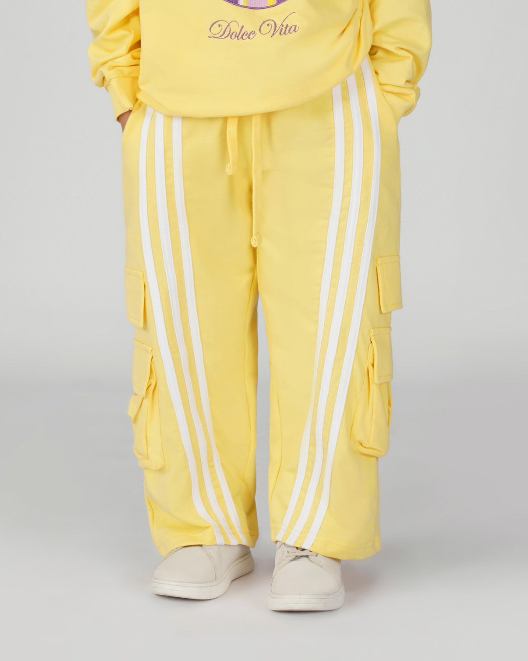 Utility Streetwear Cargo Pants for Kids in Yellow