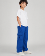 Utility Streetwear Cargo Pants for Kids in Blue