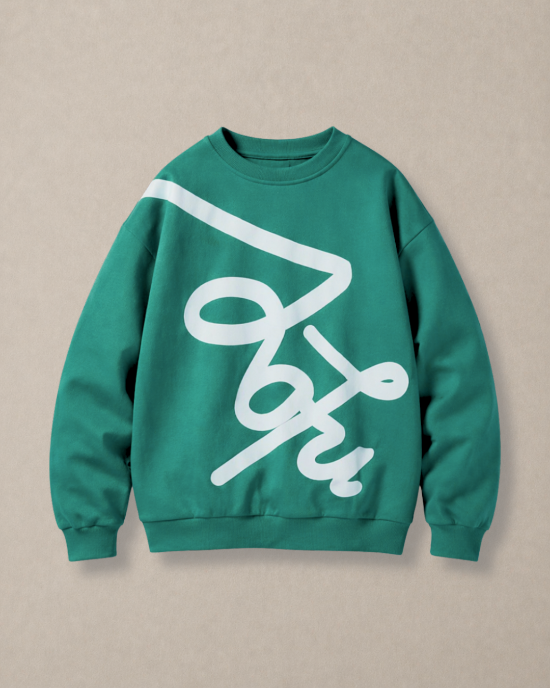 Oversized Puff Print Kids Sweatshirt in Green