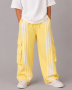 Set of Off White Floral T-shirt and Yellow Cargo Pants