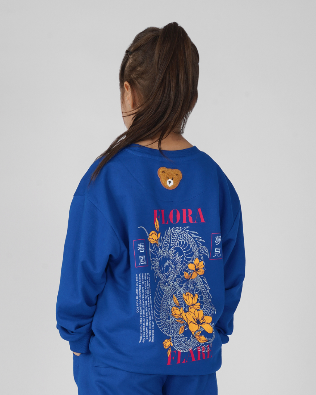 Set of Blue Back Print Full Sleeve T-shirt and Blue Cargo Shorts