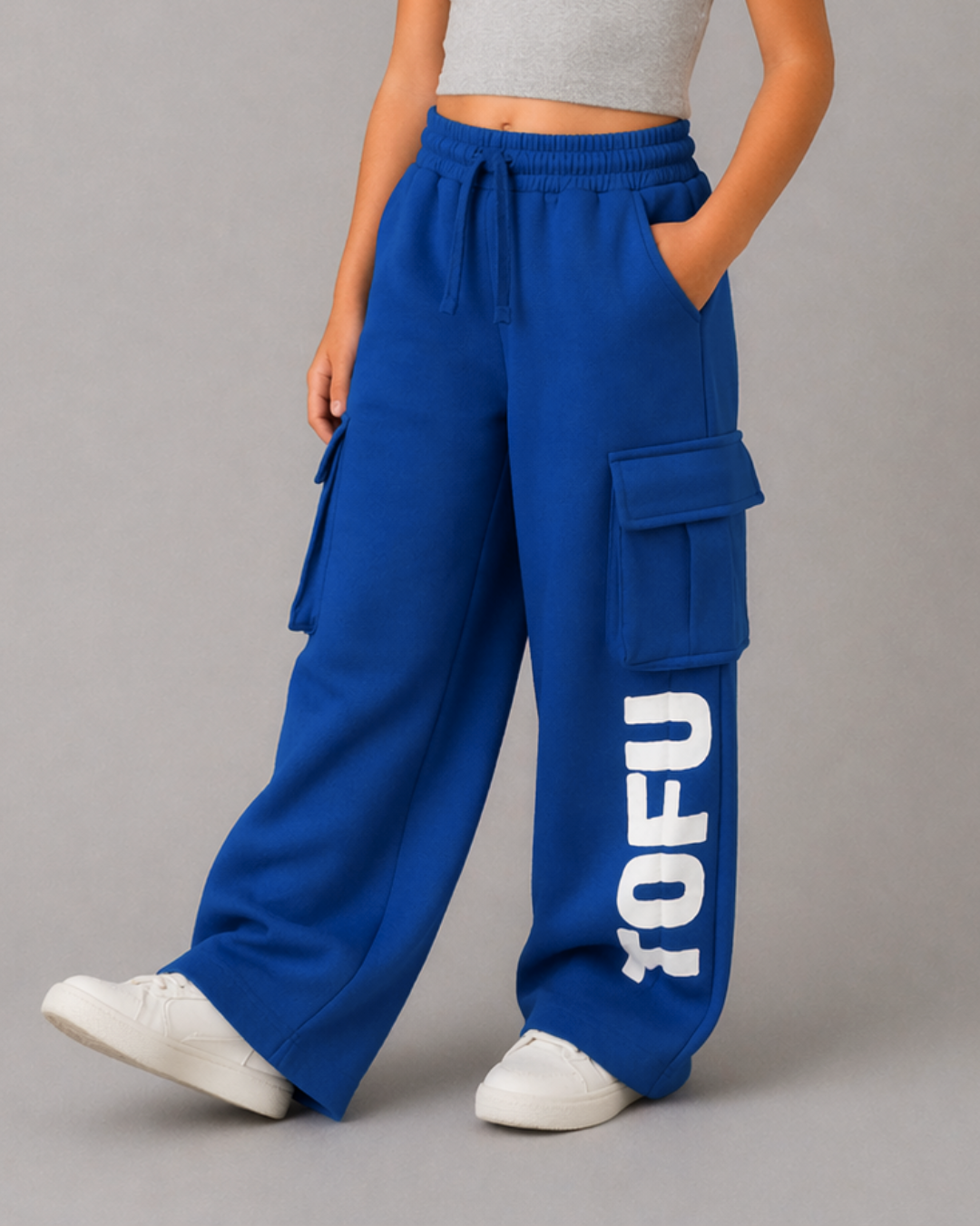 Set of Blue Happy Face T-shirt and Blue Cargo Pants