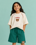 Set of off-white Kyoto T-shirt Green Long Shorts