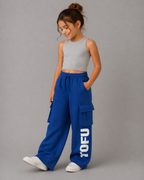 Utility Streetwear Cargo Pants for Kids in Blue