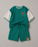 Set of Green 67 Tshirt and Green Long Shorts