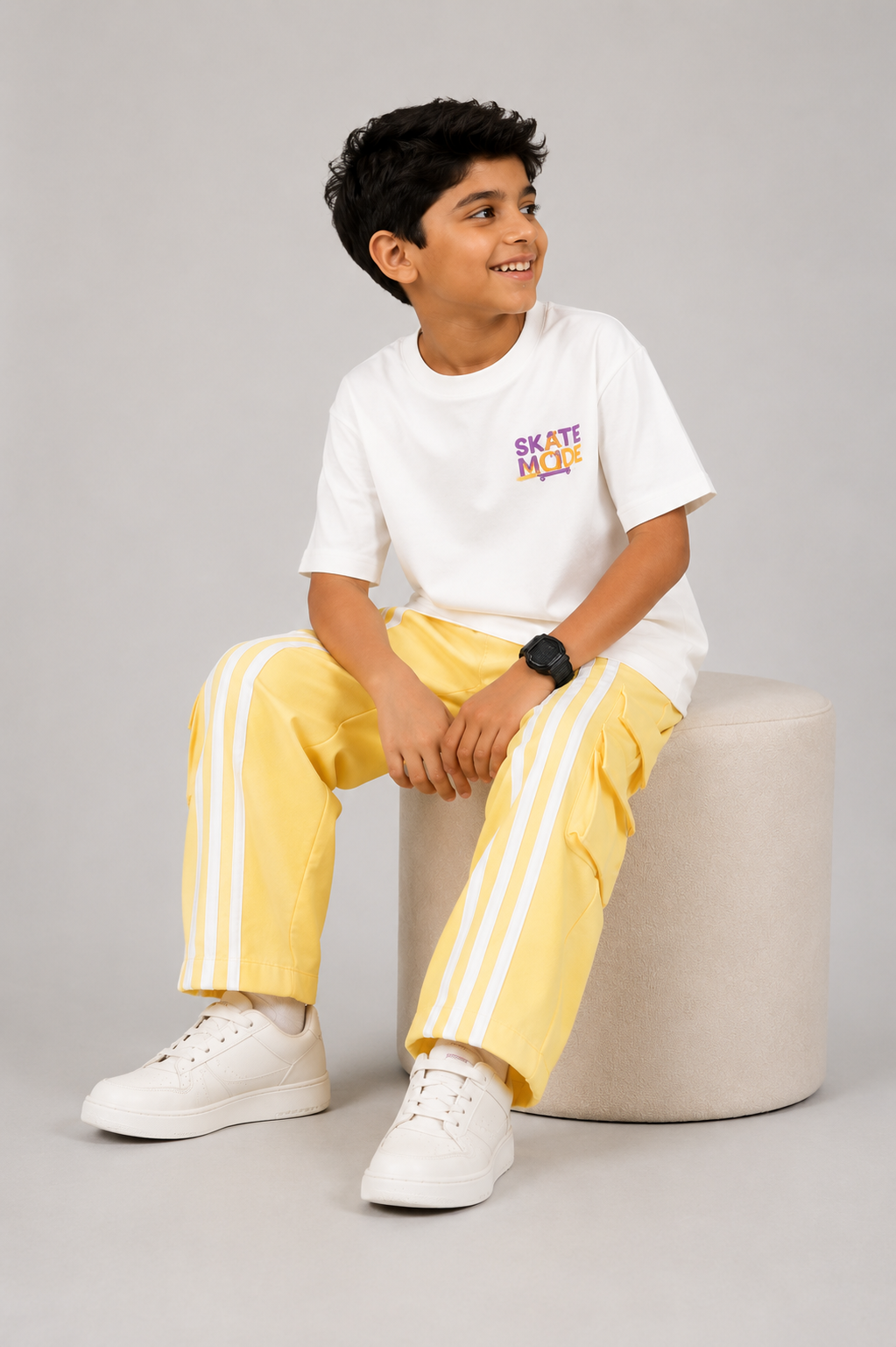 Utility Streetwear Cargo Pants for Kids in Yellow