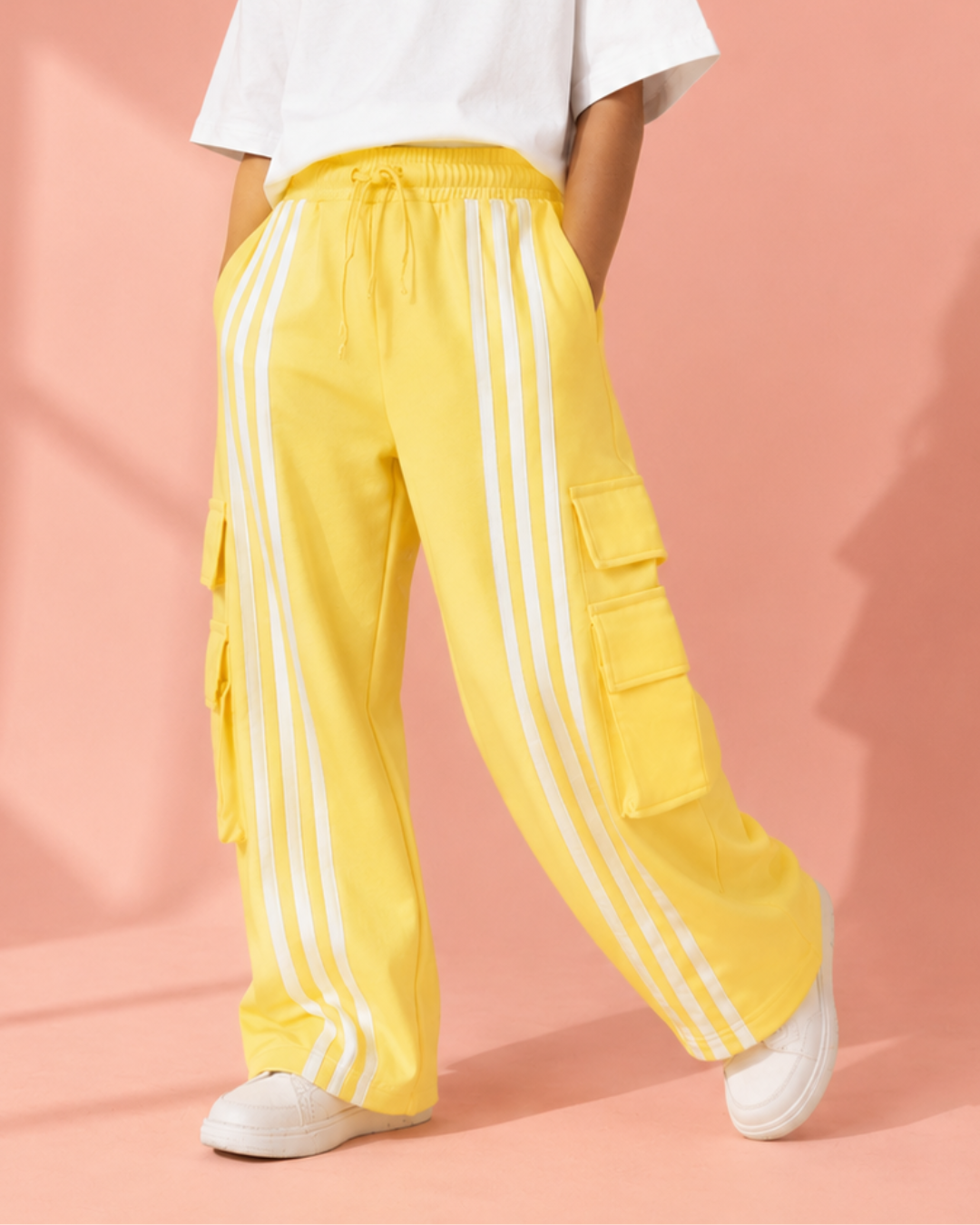 Utility Streetwear Cargo Pants for Kids in Yellow