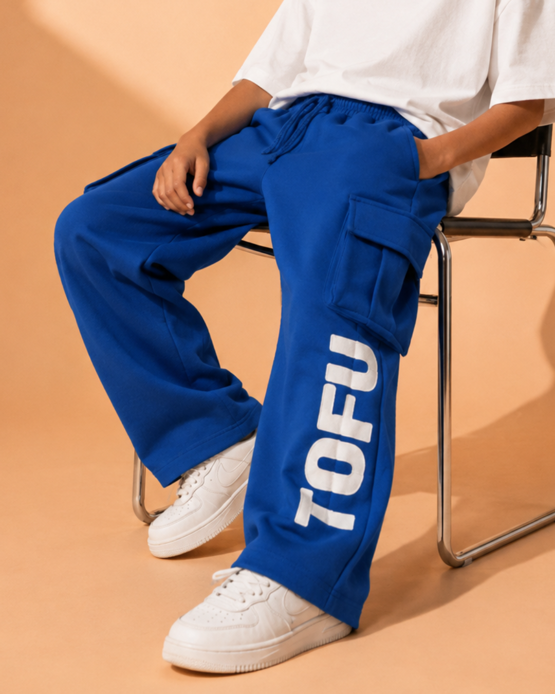 Utility Streetwear Cargo Pants for Kids in Blue