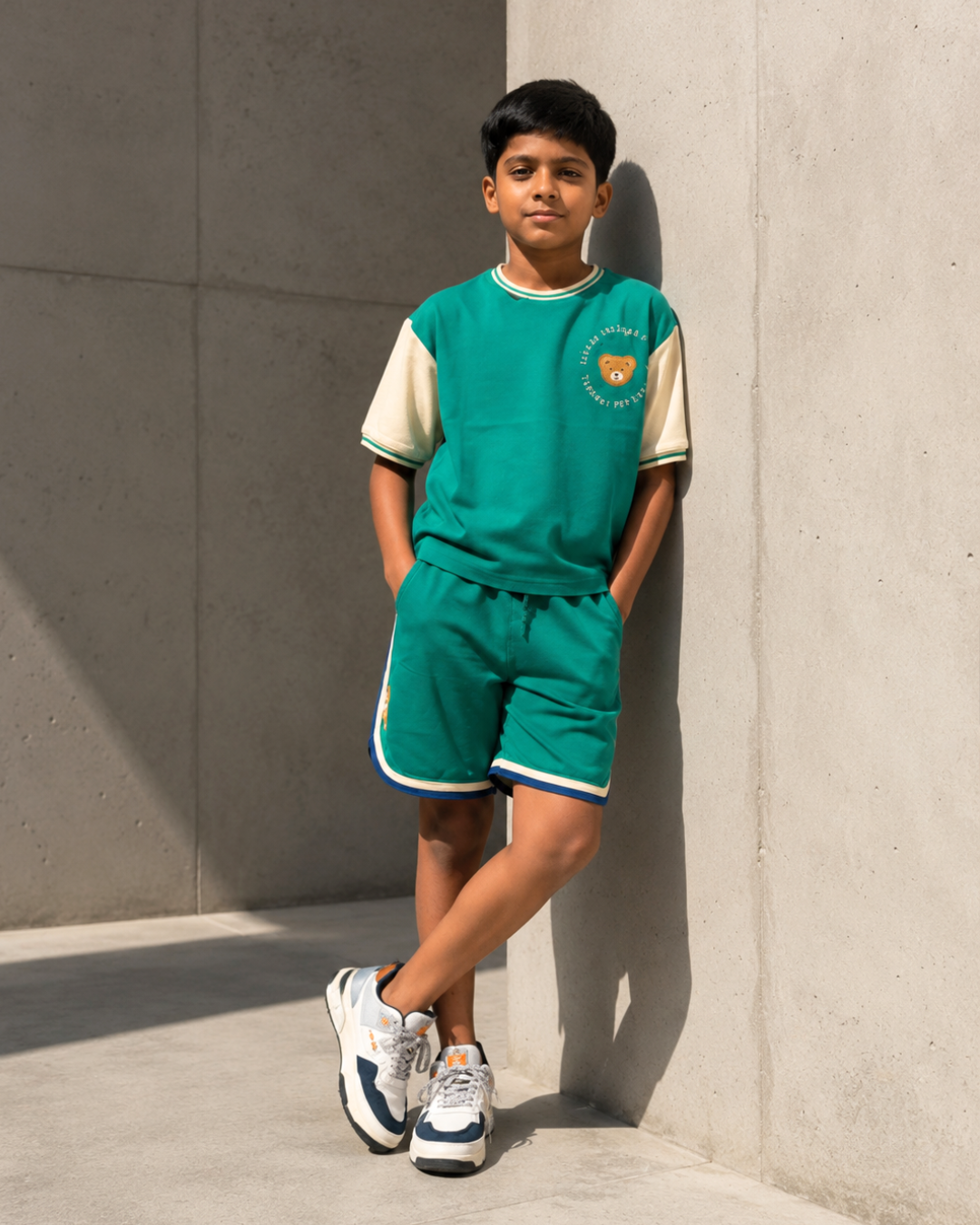 Set of 67 Tshirt and Green Varsity shorts